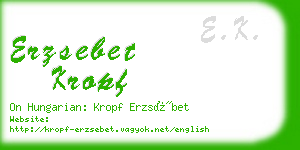 erzsebet kropf business card